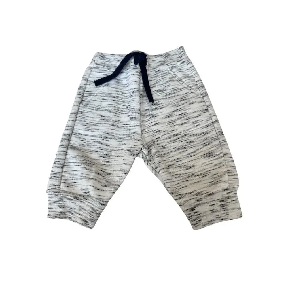 Milon Boys Gray Marl & Navy Hooded Sweatshirt Jogger Pant Set in size 3 months
